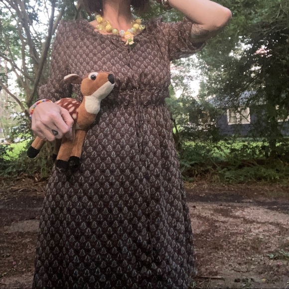 Francesca’s Size Small Brown Paisley Dress Small - Picture 12 of 13